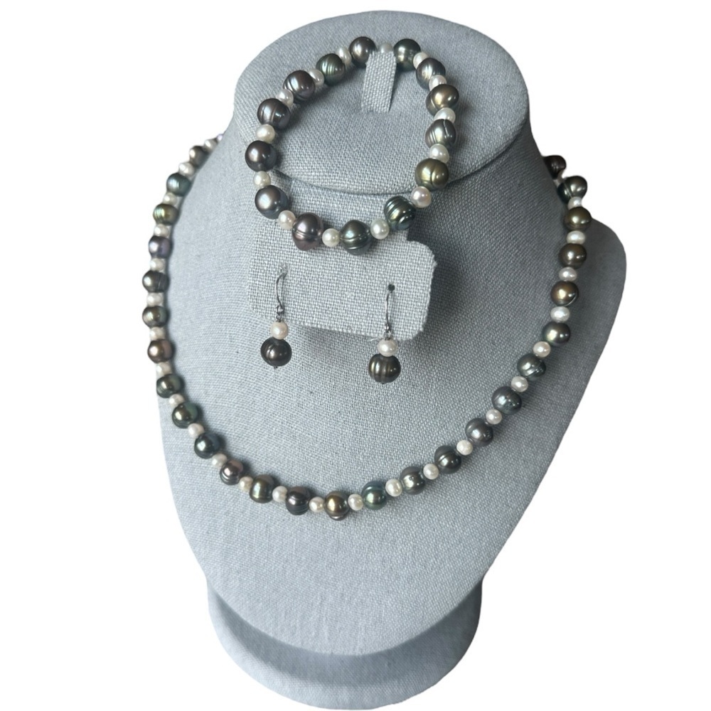 Honora Fresh Water Cultured Pearl Jewelry Set in Sterling Silver